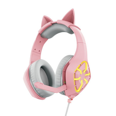 calidad  Foldable Earphone Over-Ear Radio Stereo Headset With MIC LED Light Compatible With Kids Cat Ear Headphones Smartphones PC Tablet fábrica